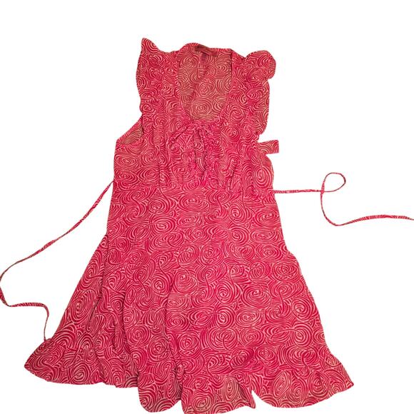 Betsey Johnson Red Rose Print Ruffle Babydoll Nightgown - Sheer Lingerie Dress S - Picture 2 of 8